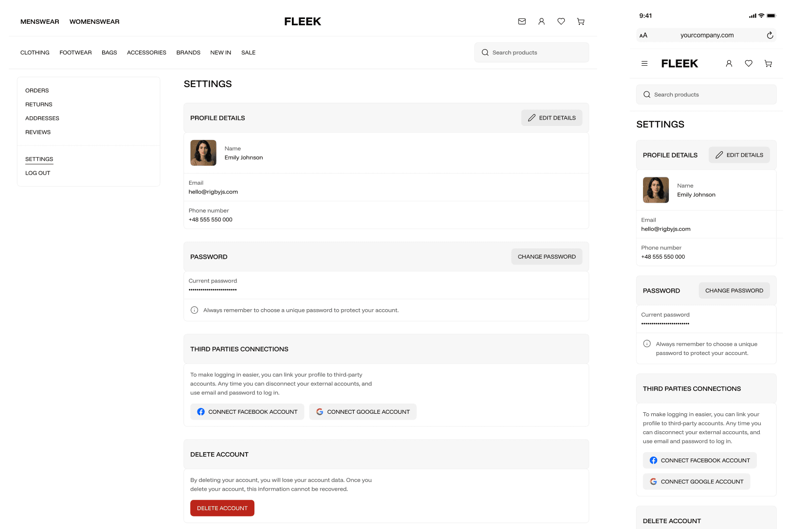 Clear role-based interfaces