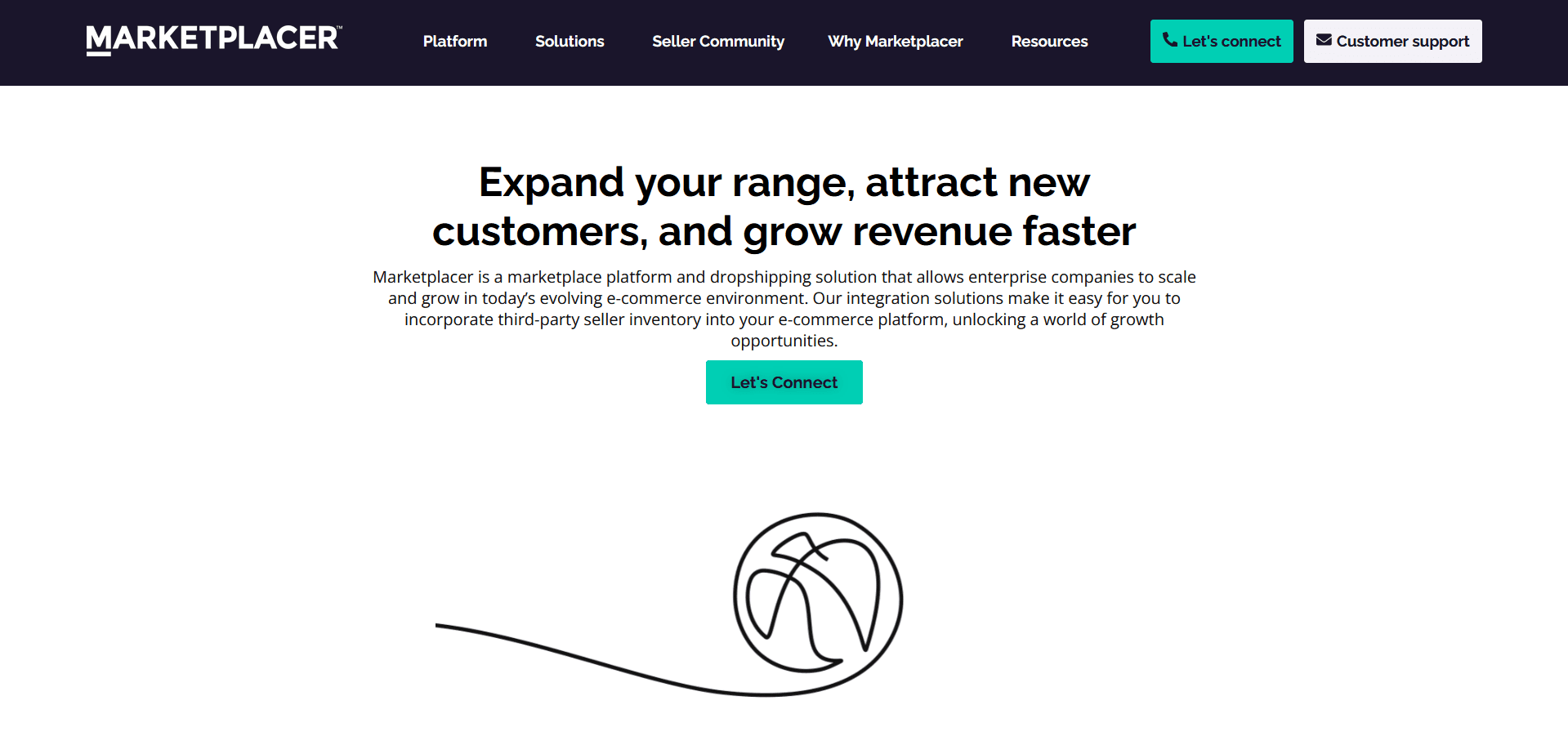 Marketplacer website homepage