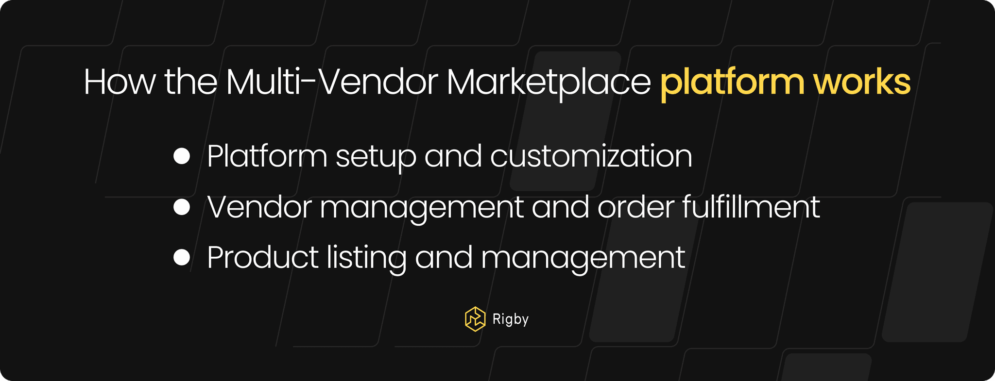 How the Multi-Vendor Marketplace platform works