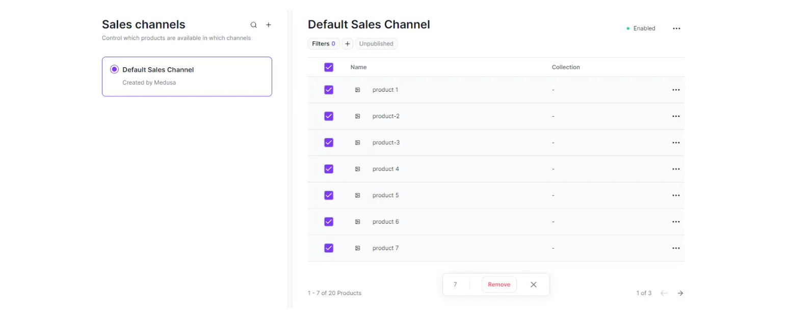 Multi-channel sales management in Medusa.js