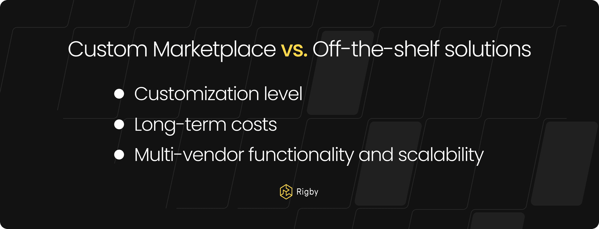 Custom Marketplace vs. Off-the-shelf solutions